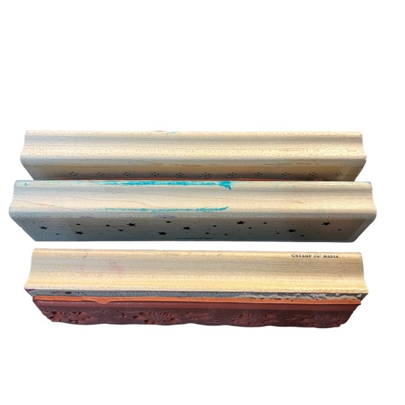 Stampin' Up! (2) & Stamp Oh! Mania (1) Border Rubber Wood Stamps - Picture 3 of 5